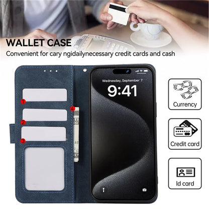 ABEEL For iPhone 16 Pro Max Leather Case RFID Blocking Anti-Scratch Wallet Phone Cover