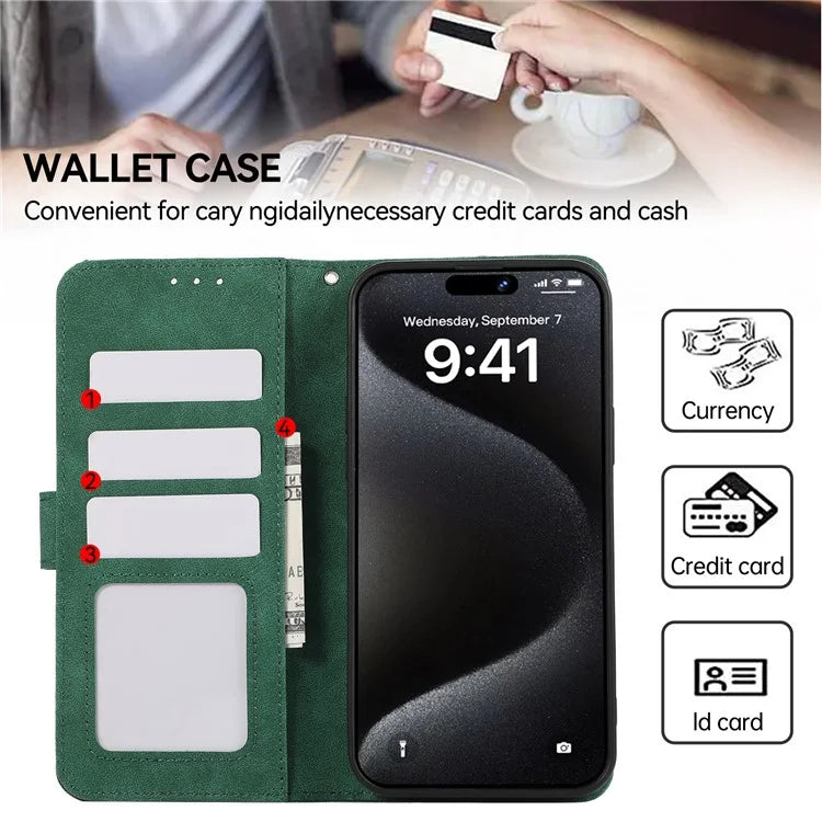 ABEEL For iPhone 16 Pro Max Leather Case RFID Blocking Anti-Scratch Wallet Phone Cover