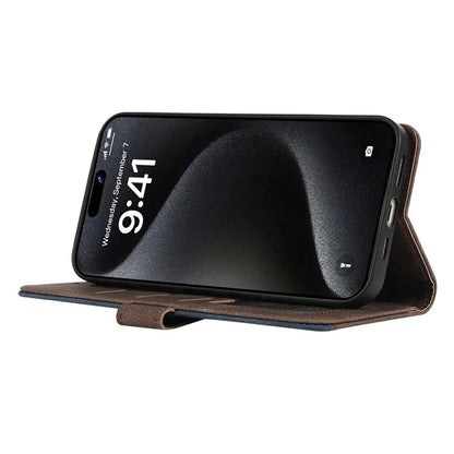 ABEEL For iPhone 16 Pro Max Leather Case RFID Blocking Anti-Scratch Wallet Phone Cover