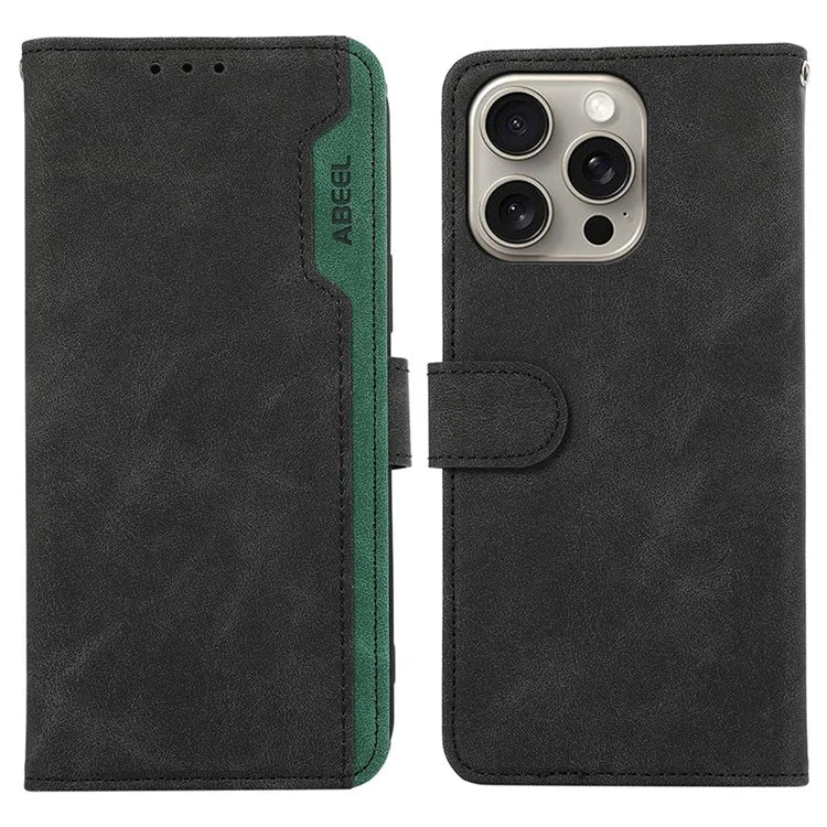 ABEEL For iPhone 16 Pro Case RFID Blocking Leather Wallet Flip Phone Cover