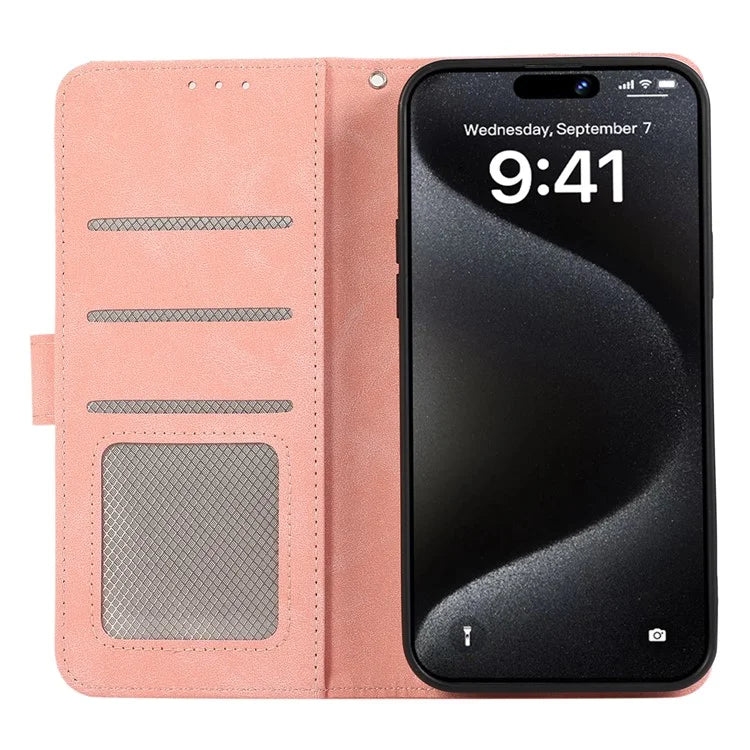 ABEEL For iPhone 16 Pro Case RFID Blocking Leather Wallet Flip Phone Cover