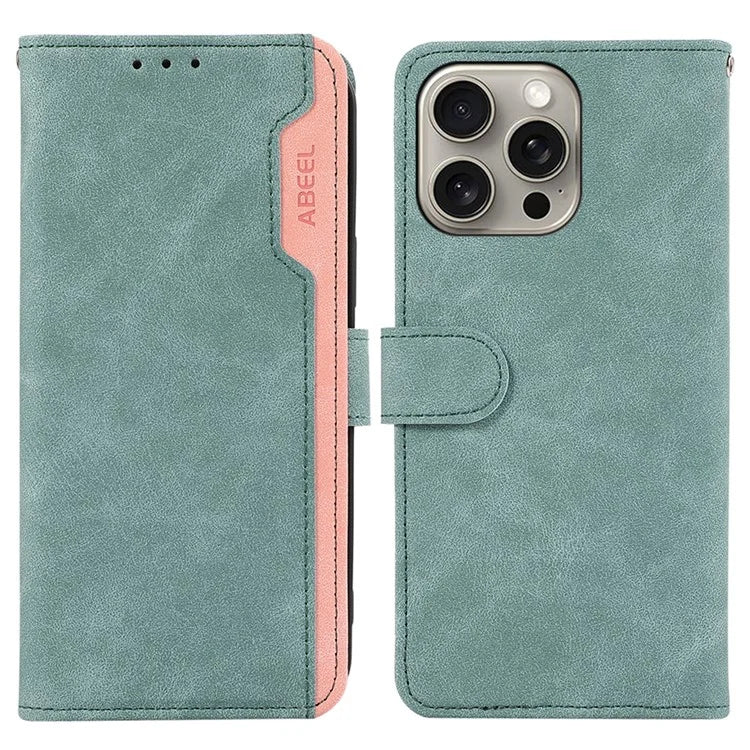 ABEEL For iPhone 16 Pro Case RFID Blocking Leather Wallet Flip Phone Cover