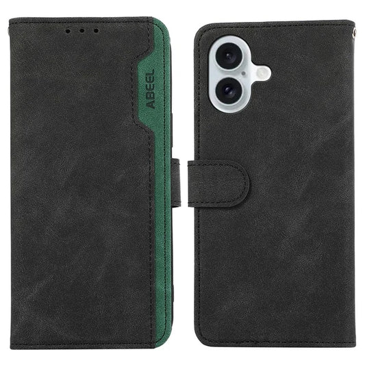 ABEEL For iPhone 16 Plus Wallet Case RFID Blocking Anti-Drop PU Leather Phone Cover