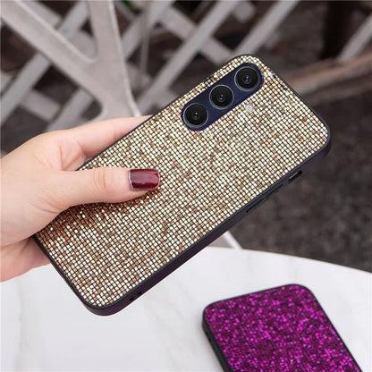 For Samsung Galaxy S24 Shockproof Case Sparkle Sequins TPU Phone Back Cover