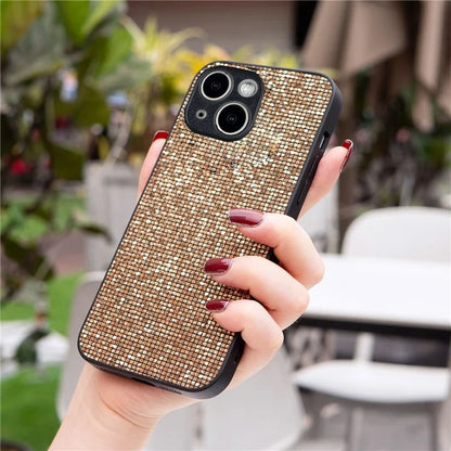 For iPhone 14 Case Sparkle Sequins Drop Resistant TPU Phone Back Cover