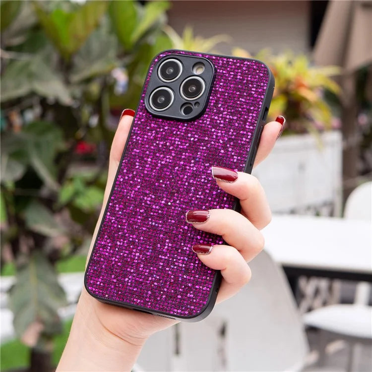 For iPhone 14 Pro Case Sparkle Sequins Shockproof TPU Phone Back Cover