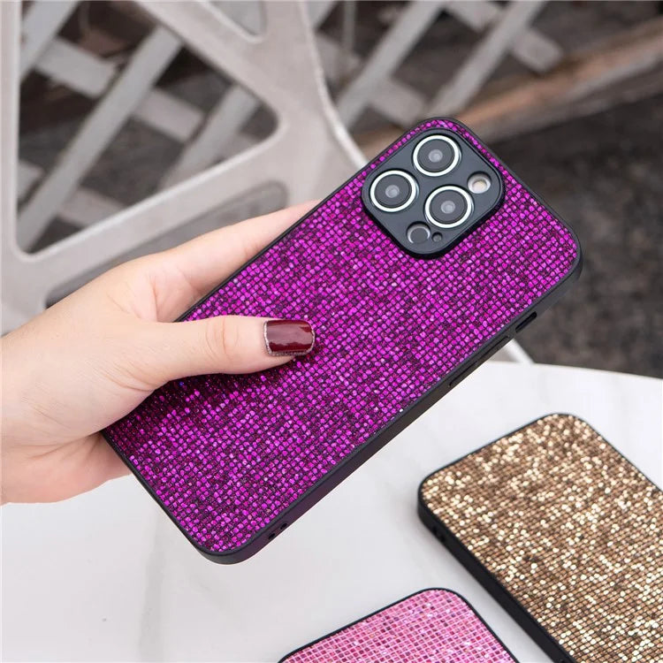 For iPhone 14 Pro Max Case Slim TPU Phone Cover Decorated with Sequins
