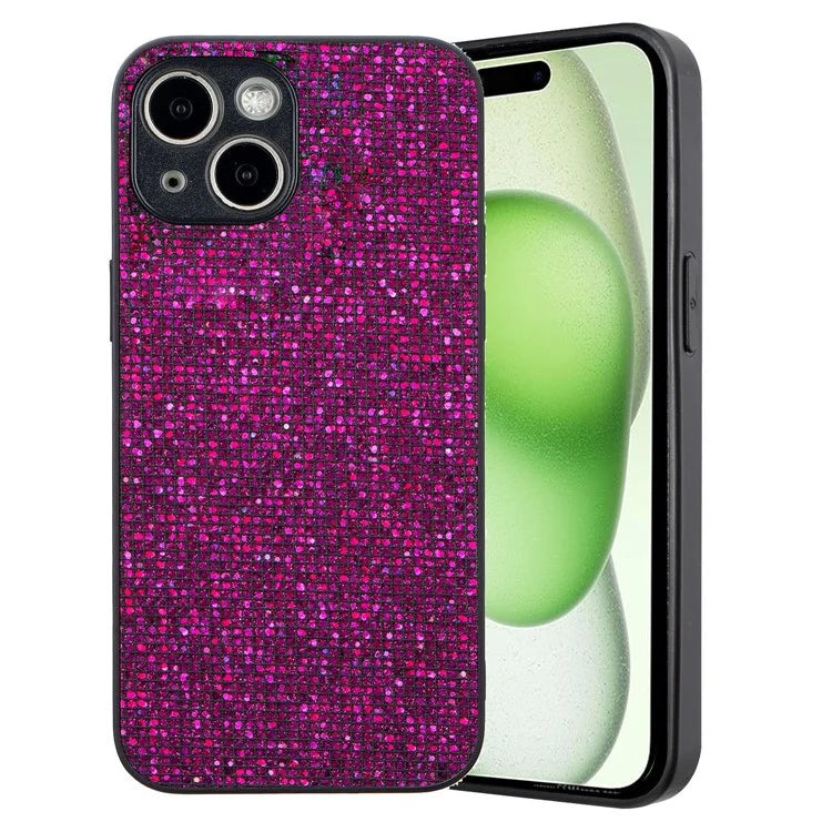 For iPhone 15 Plus Slim Case TPU Phone Cover with Sequins Decoration