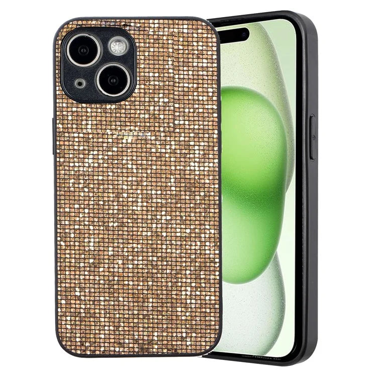 For iPhone 15 Case Bling Lattice Sequin Shockproof Protective Phone Cover