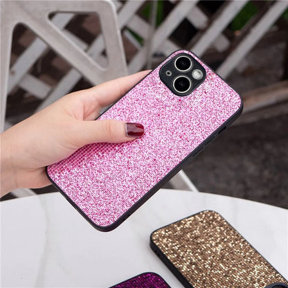 For iPhone 15 Case Bling Lattice Sequin Shockproof Protective Phone Cover