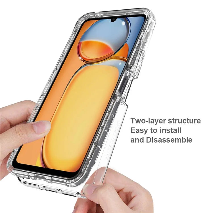 For Xiaomi Redmi 13C 4G / 13C 5G / Poco C65 4G Phone Case 3-in-1 PC+TPU Protective Cover with PET Screen Protector