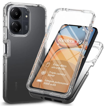 For Xiaomi Redmi 13C 4G / 13C 5G / Poco C65 4G Phone Case 3-in-1 PC+TPU Protective Cover with PET Screen Protector
