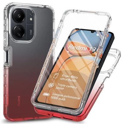 For Xiaomi Redmi 13C 4G / 13C 5G / Poco C65 4G Phone Case 3-in-1 PC+TPU Protective Cover with PET Screen Protector