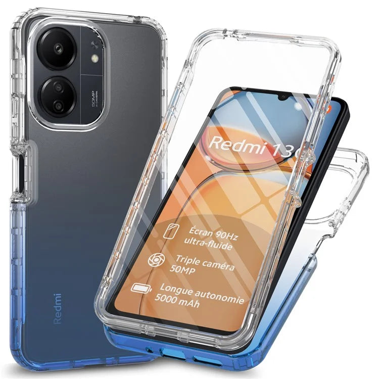 For Xiaomi Redmi 13C 4G / 13C 5G / Poco C65 4G Phone Case 3-in-1 PC+TPU Protective Cover with PET Screen Protector