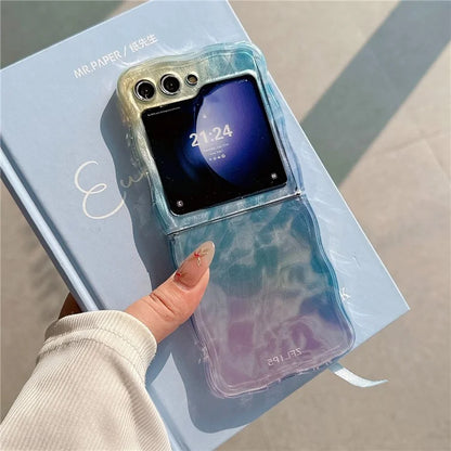 For Samsung Galaxy Z Flip5 5G Case Hard PC Wavy Edge Gradient Phone Cover