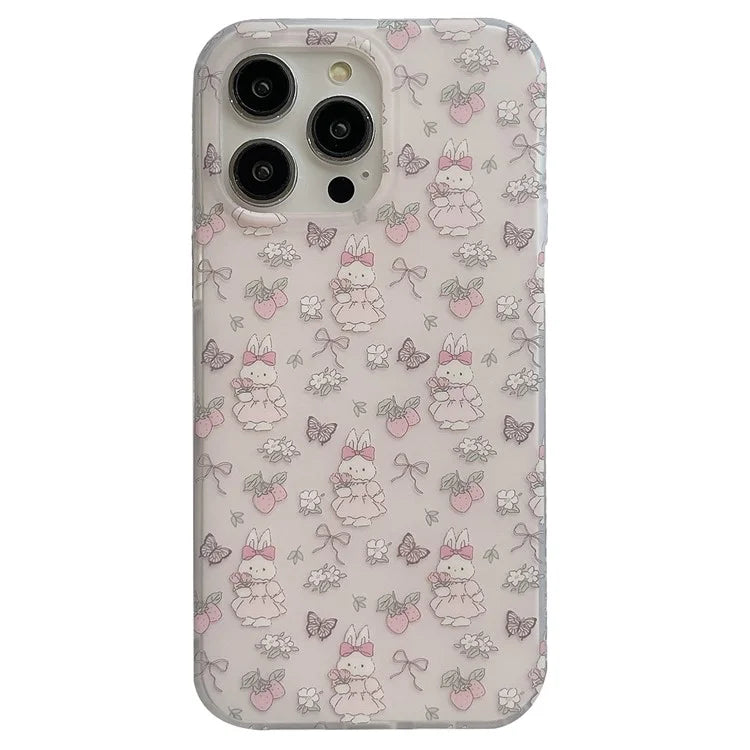 For iPhone 13 Pro 6.1 inch Case Small Flower Cartoon Pattern Double Layer IMD TPU Phone Cover