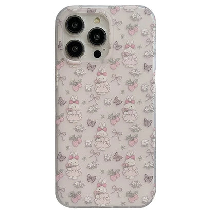 For iPhone 13 Pro 6.1 inch Case Small Flower Cartoon Pattern Double Layer IMD TPU Phone Cover