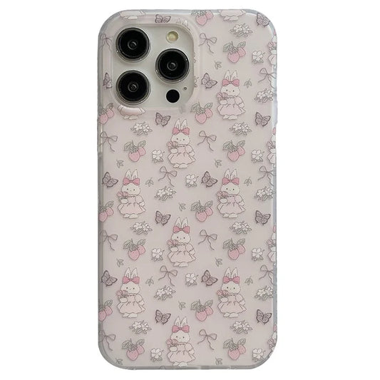 For iPhone 13 Pro 6.1 inch Case Small Flower Cartoon Pattern Double Layer IMD TPU Phone Cover