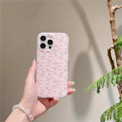 For iPhone 13 Pro 6.1 inch Case Small Flower Cartoon Pattern Double Layer IMD TPU Phone Cover