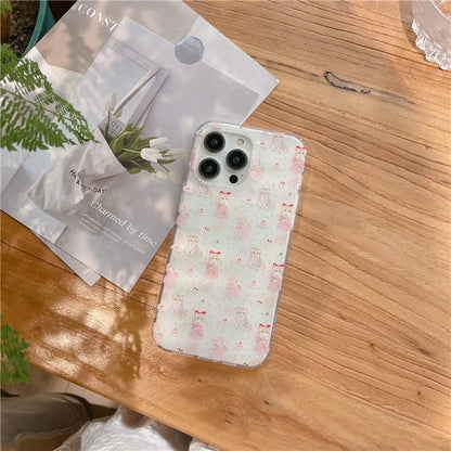 For iPhone 13 Pro 6.1 inch Case Small Flower Cartoon Pattern Double Layer IMD TPU Phone Cover