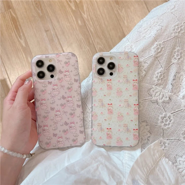 For iPhone 13 Pro 6.1 inch Case Small Flower Cartoon Pattern Double Layer IMD TPU Phone Cover