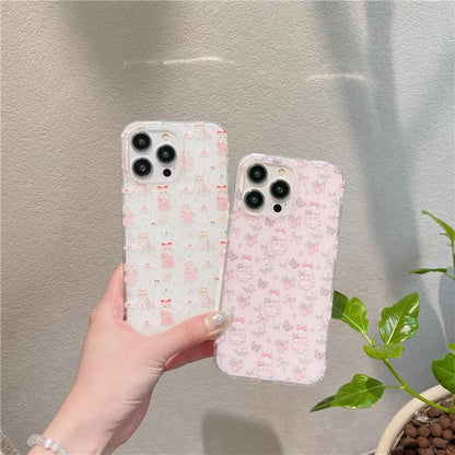 For iPhone 13 Pro 6.1 inch Case Small Flower Cartoon Pattern Double Layer IMD TPU Phone Cover