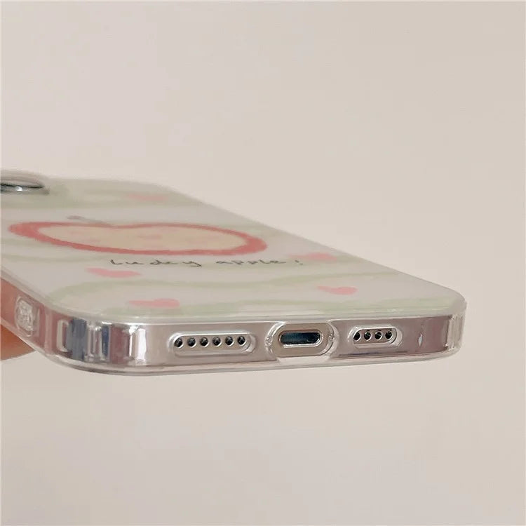 For iPhone 13 Pro Case Dual Layer IMD Lovely Pattern Design TPU Protective Phone Cover