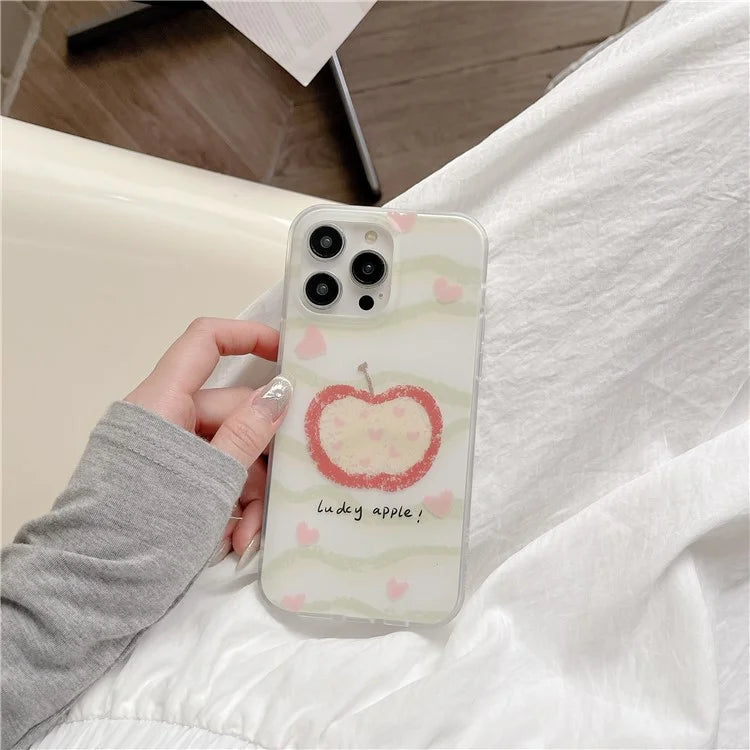 For iPhone 13 Pro Case Dual Layer IMD Lovely Pattern Design TPU Protective Phone Cover