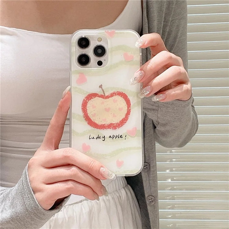 For iPhone 13 Pro Case Dual Layer IMD Lovely Pattern Design TPU Protective Phone Cover