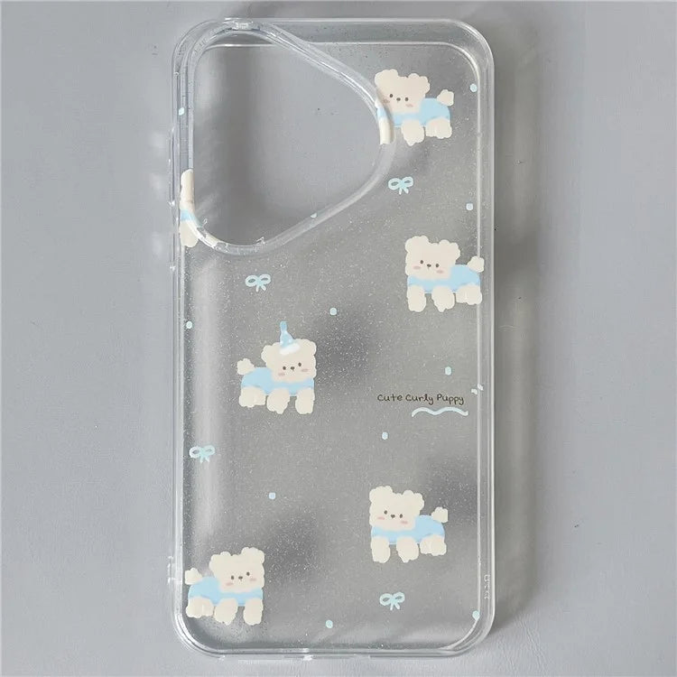For Huawei Pura 70 Case IMD Animal Pattern Glitter TPU Phone Cover