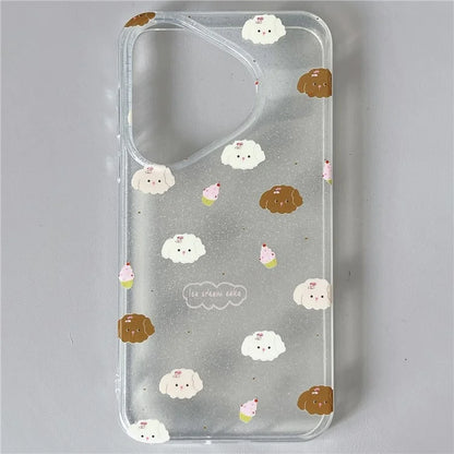 For Huawei Pura 70 Case IMD Animal Pattern Glitter TPU Phone Cover