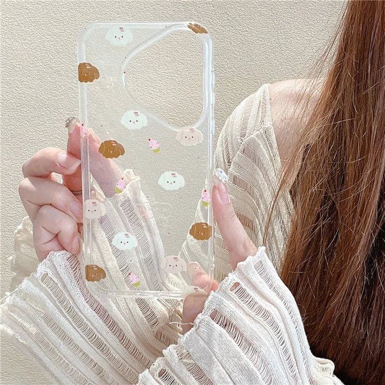 For Huawei Pura 70 Case IMD Animal Pattern Glitter TPU Phone Cover