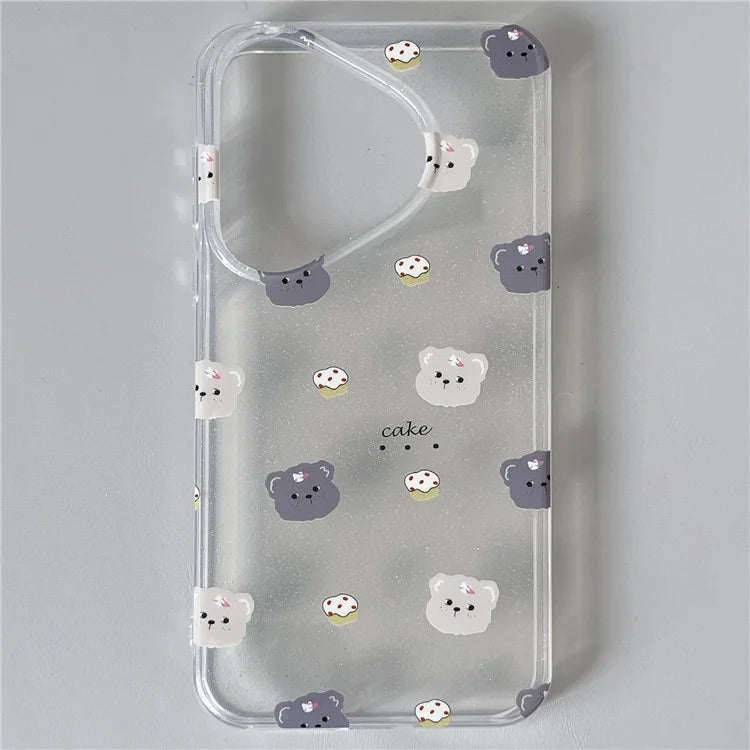 For Huawei Pura 70 Case IMD Animal Pattern Glitter TPU Phone Cover