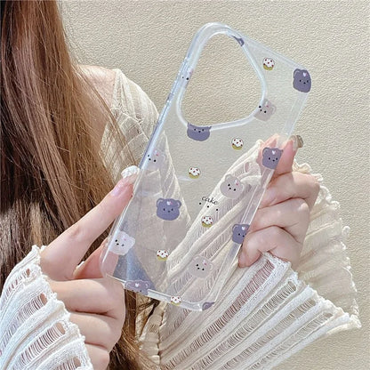For Huawei Pura 70 Case IMD Animal Pattern Glitter TPU Phone Cover