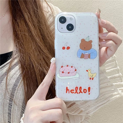 For iPhone 14 Shockproof Case IMD Pattern Soft TPU Phone Cover