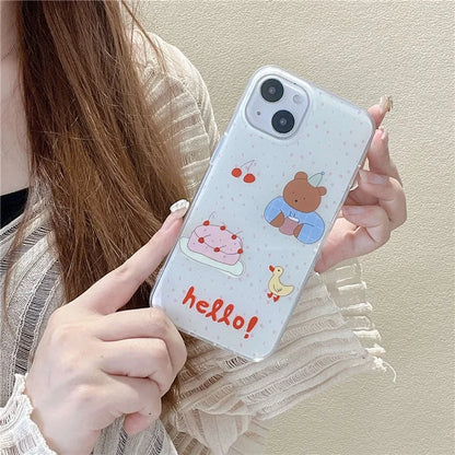 For iPhone 14 Shockproof Case IMD Pattern Soft TPU Phone Cover