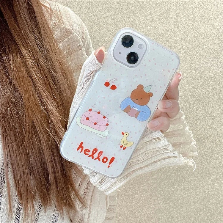 For iPhone 14 Shockproof Case IMD Pattern Soft TPU Phone Cover