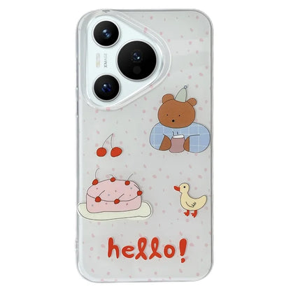 For Huawei Pura 70 Case Pattern IMD Soft TPU Shockproof Phone Cover