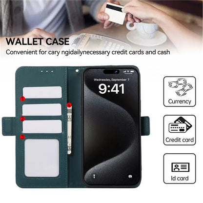 ABEEL For iPhone 16 Pro Leather Case RFID Blocking Phone Cover with Dual Magnetic Clasps