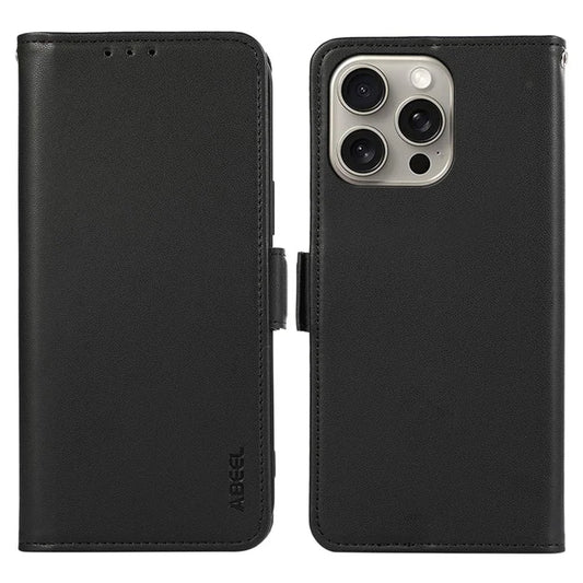 ABEEL For iPhone 16 Pro Max Leather Case RFID Blocking Wallet Stand Phone Cover