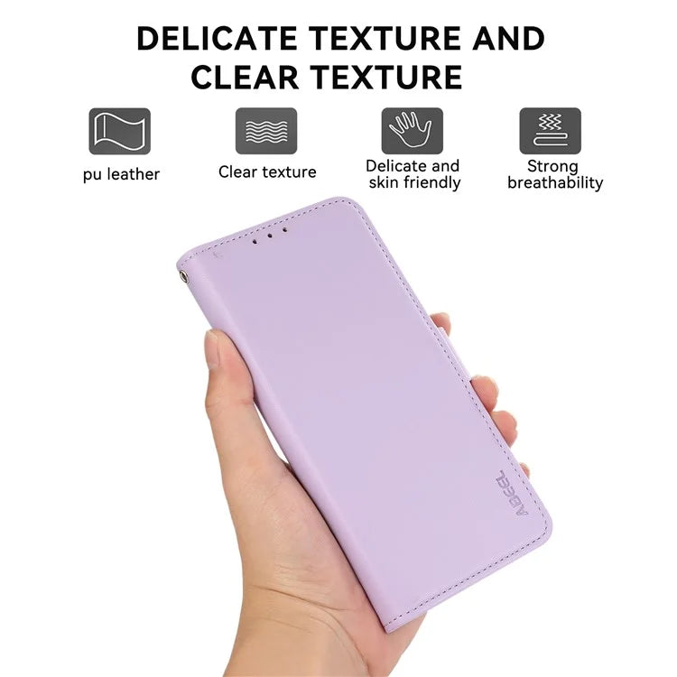 ABEEL For iPhone 16 Pro Max Leather Case RFID Blocking Wallet Stand Phone Cover