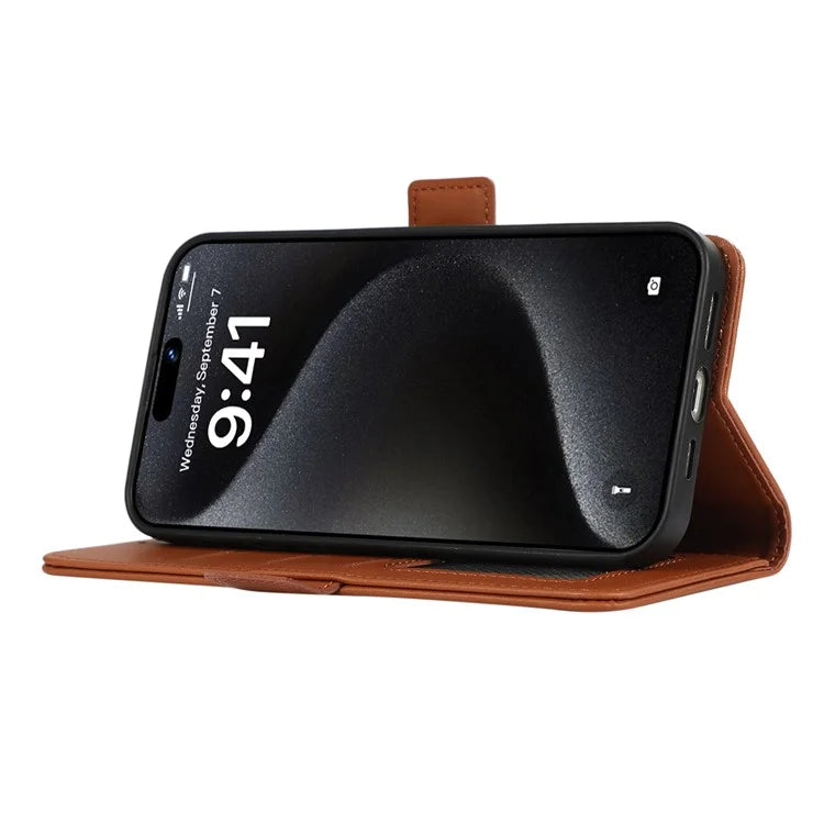 ABEEL For iPhone 16 Pro Max Leather Case RFID Blocking Wallet Stand Phone Cover
