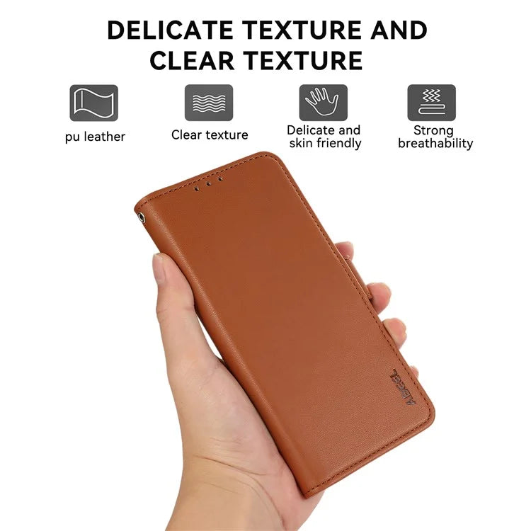 ABEEL For iPhone 16 Pro Max Leather Case RFID Blocking Wallet Stand Phone Cover