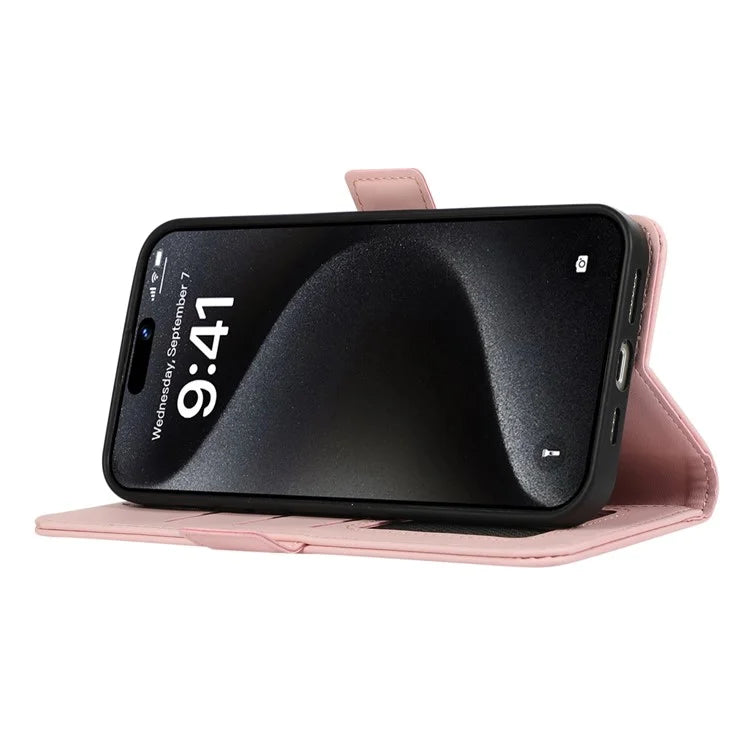 ABEEL For iPhone 16 Stand Case RFID Blocking Leather Wallet Phone Cover