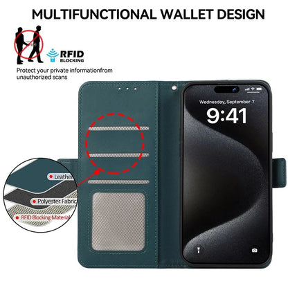 ABEEL For iPhone 16 Stand Case RFID Blocking Leather Wallet Phone Cover