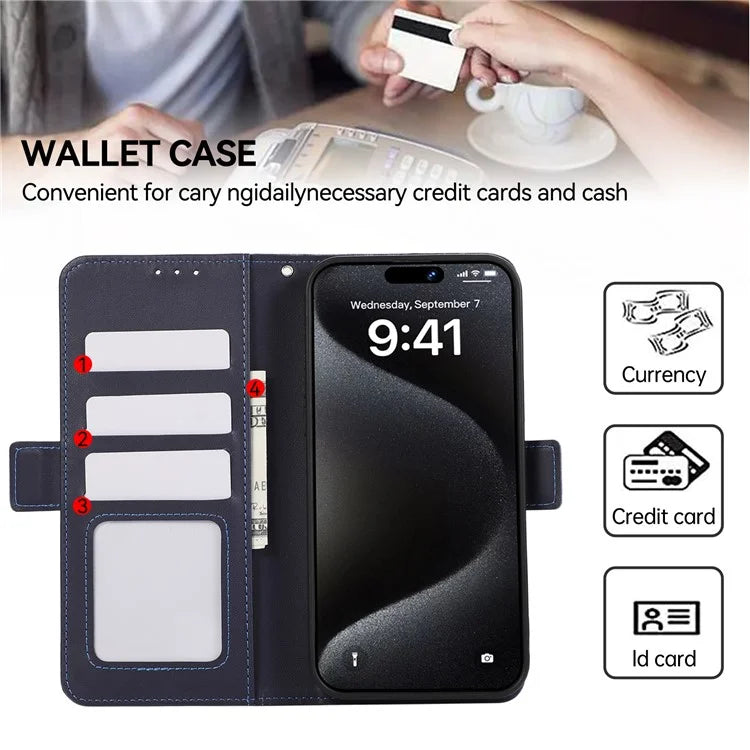 ABEEL For iPhone 16 Stand Case RFID Blocking Leather Wallet Phone Cover