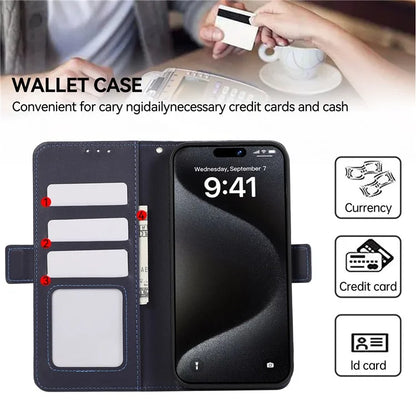 ABEEL For iPhone 16 Stand Case RFID Blocking Leather Wallet Phone Cover