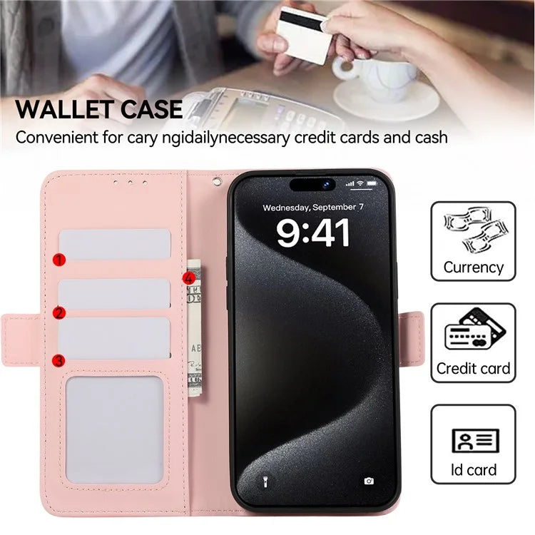 ABEEL For iPhone 16 Plus Case Leather Phone Cover with RFID Blocking Wallet