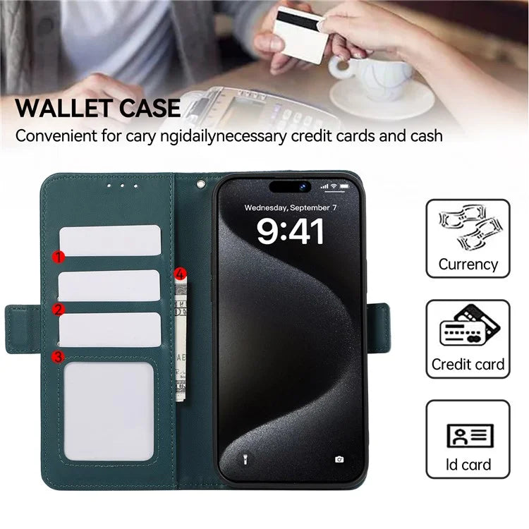 ABEEL For iPhone 16 Plus Case Leather Phone Cover with RFID Blocking Wallet