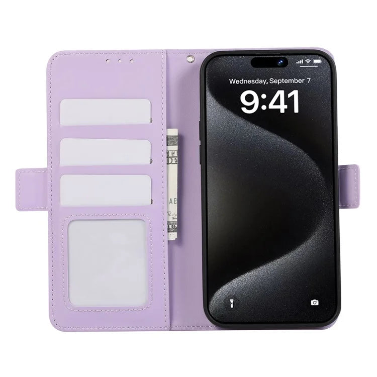 ABEEL For iPhone 16 Plus Case Leather Phone Cover with RFID Blocking Wallet